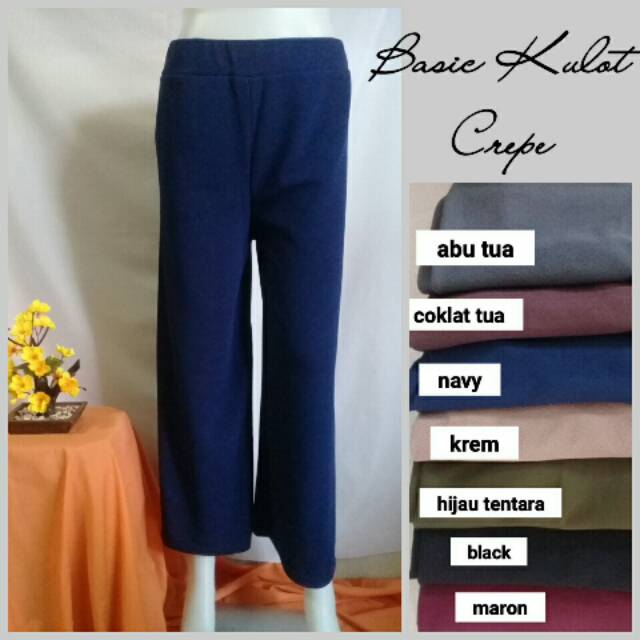 BASIC KULOT CREPE, KULOT LURUS MURAH, GROSIR KULOT