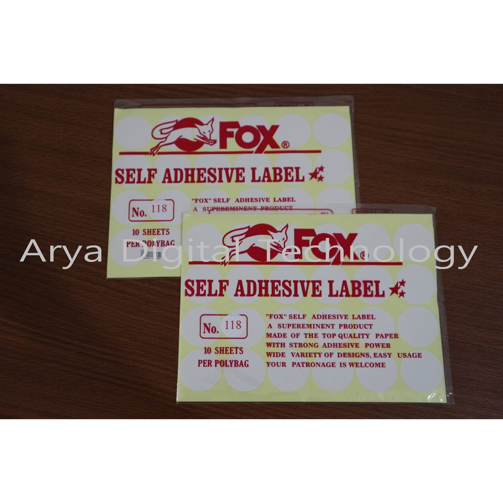 

Kertas Sticker Label Fox No 118 Kertas Stiker Tempel Murah Bagus