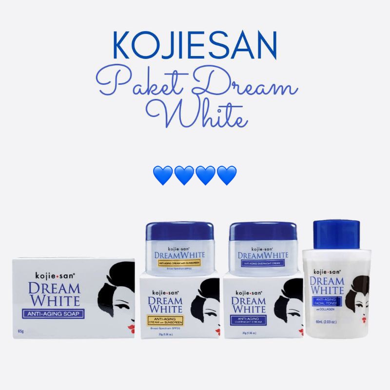 KOJIE SAN Dream White Anti Agning Overnight Cream & Anti Aging White Sunscreen 30g -Kojiesan Day dan