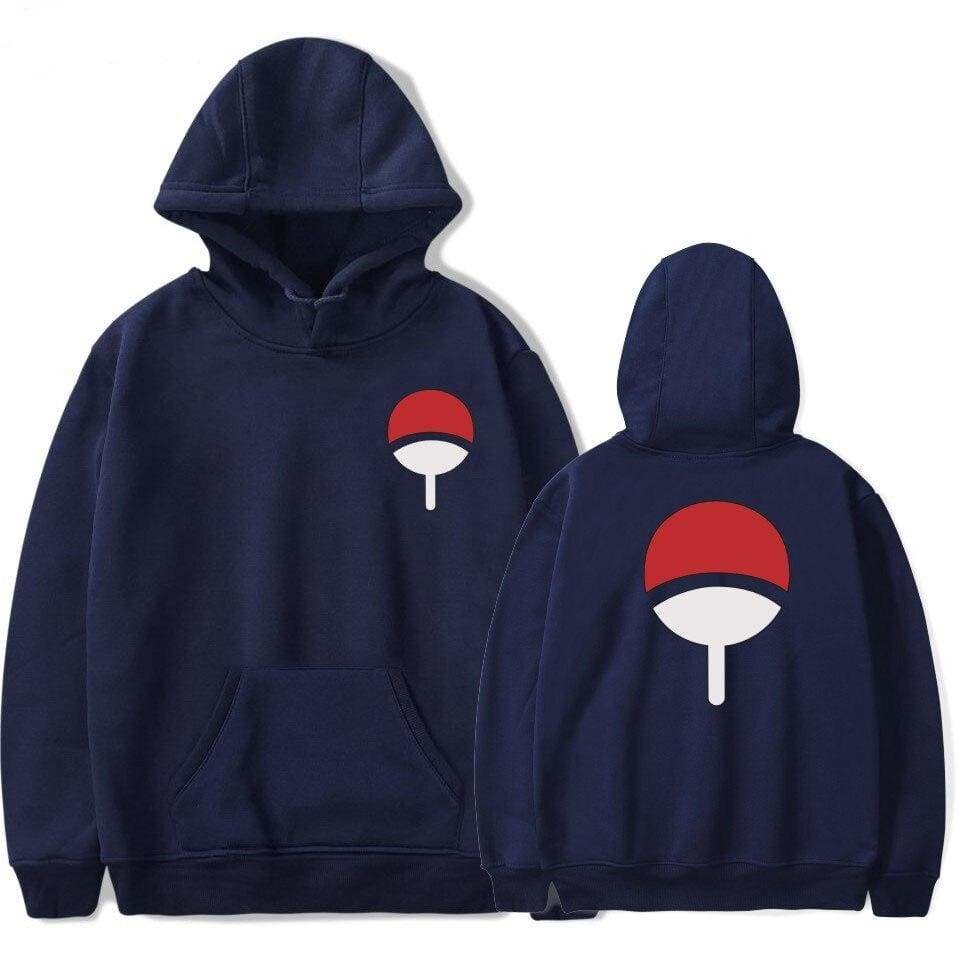 Sweater Hoodie UCHIHA SIMBOL Anime NARUTO Jumper Bahan Fleece Ukuran S M L XL XXL XXXL