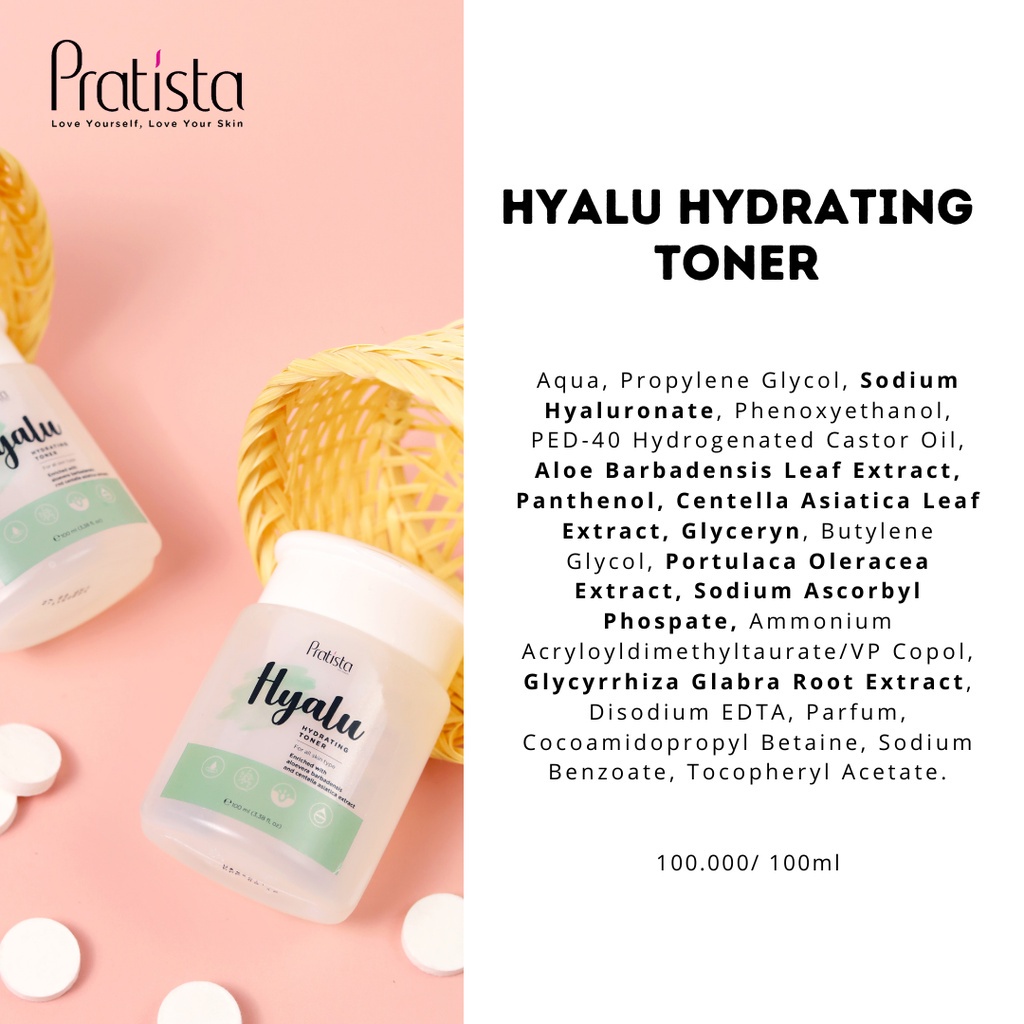 Toner wajah glowing hyalu hydrating toner perawatan untuk wajah merah toner pratista ori dan BPOM