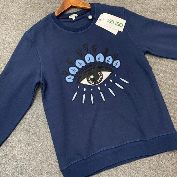 PRODUK TERBARU SWEATER KAOS LENGAN PANJANG (UNISEX) KENZO DARK BLUE - BIRU, M BAHAN HALUS
