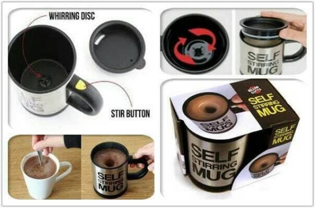 ✅COD SELF STIRRING MUG GELAS MENGADUK OTOMATIS PENGADUK KOPI TEH SENDIRI CANGKIR  STIR KADO UNIK-4