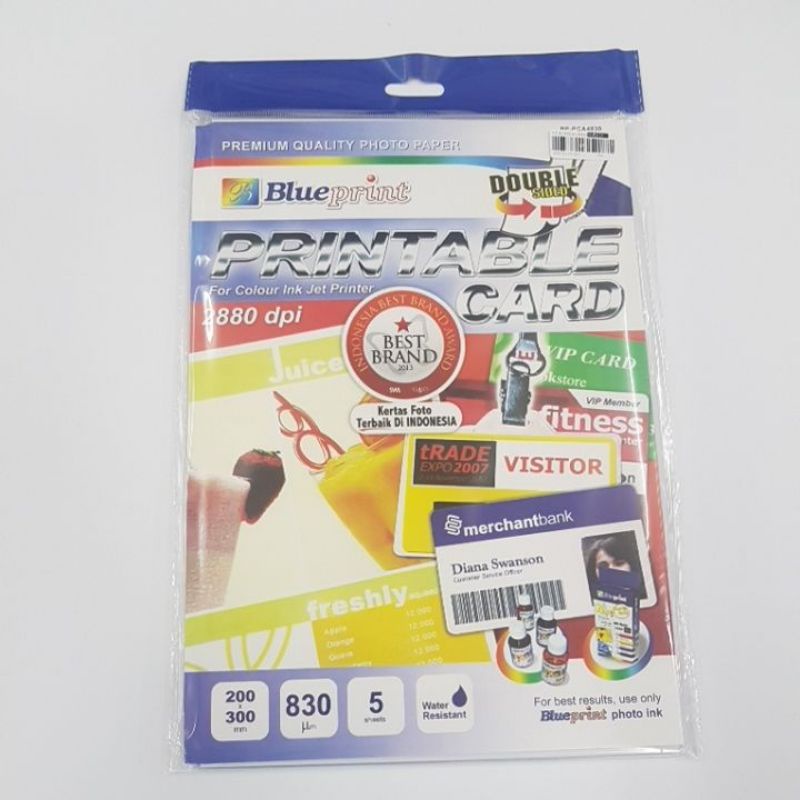 PVC ID Card Blueprint / Printable Card ukuran A4