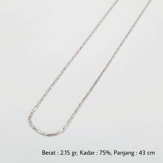 Kalung Emas Putih 43 cm Kadar 75% (16K) - F5