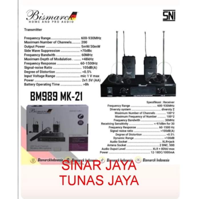 MIC WIRELESS BISMARCK BM989 MK21 - 2 clip