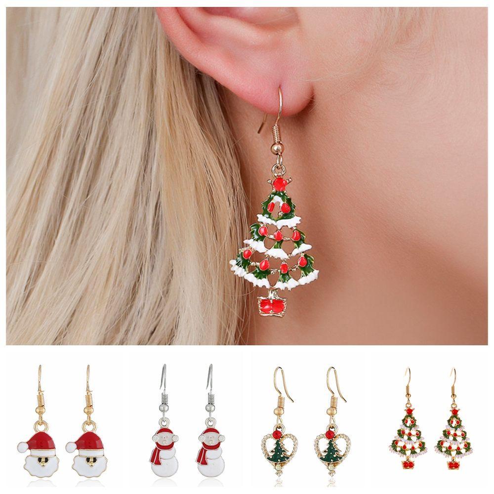 Lily Drop Anting Baru Tahun Baru Pesta Perhiasan Liontin Santa Claus Elk Eardrop Natal Dekorasi