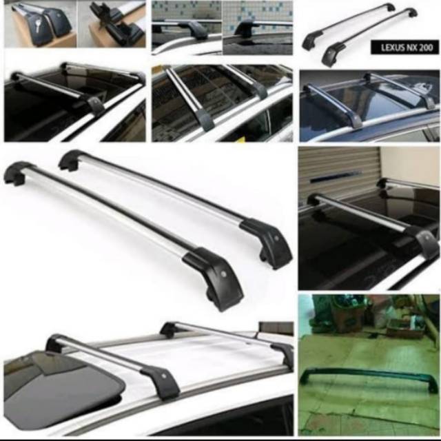 Cross bar silver dan hitam mobil universal