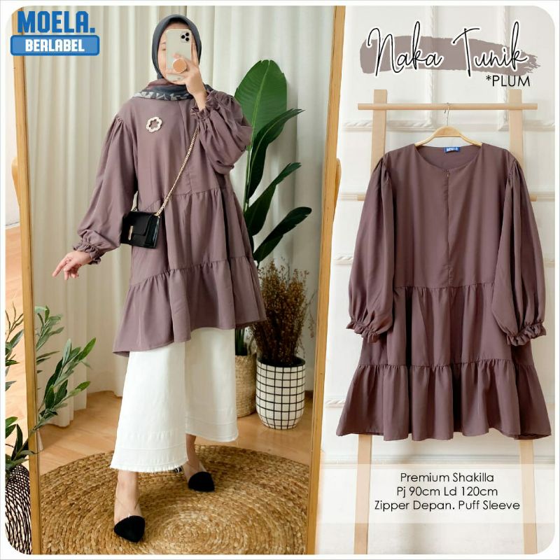 NAKA TUNIK | TUNIK JUMBO BIG SIZE POLOS | TUNIK KEKINIAN BY MOELA
