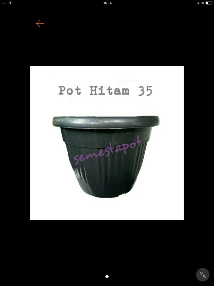 Pot Bunga Tanaman Hitam Grace 35 Cm (kuping)