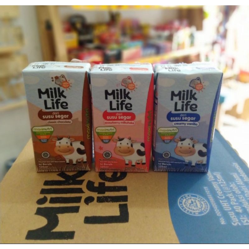 

milk life 125 ml/susu murah/1karton isi 40 pcs/milk life murah