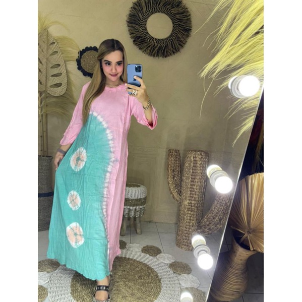 LONGDRESS BATIK PEKALONGAN BAHAN KAOS  / DASTER PANJANG / DASTER LENGAN PANJANG MURAH