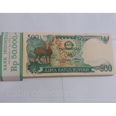 KUNO-UANG- UANG KERTAS KUNO 500 RUPIAH TAHUN 1988 RUSA -UANG-KUNO.