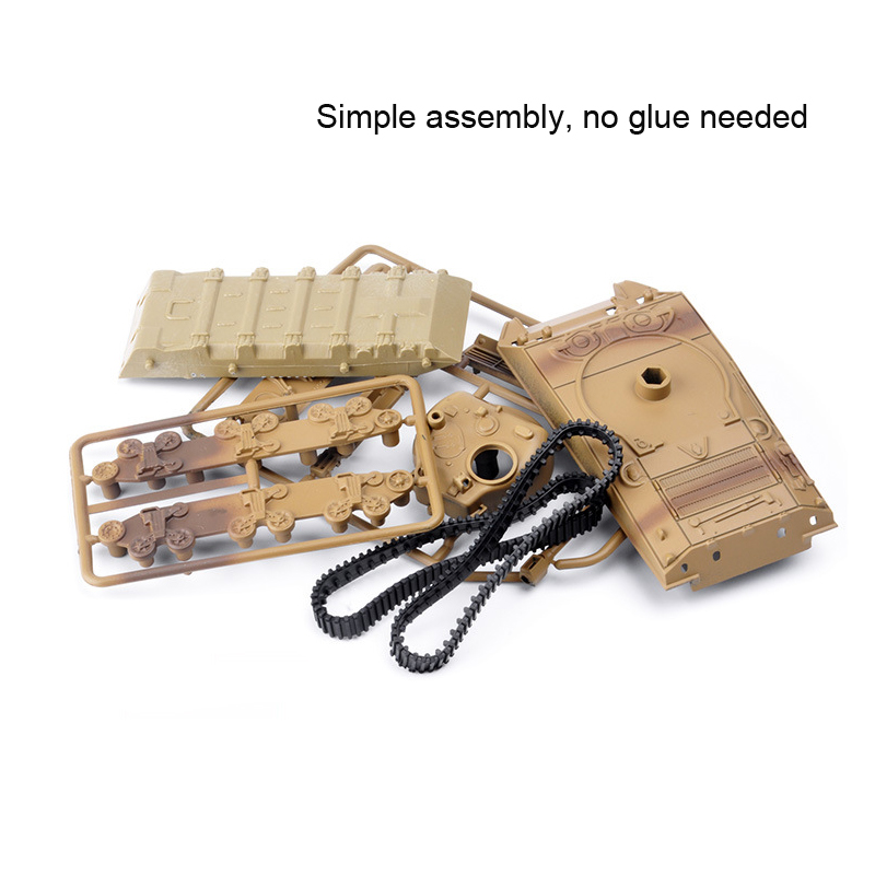 8pcs / Set Mainan Rakitan Model Tank Tempur Utama KV-1 KV-2 M4A3 Sherman Bahan Plastik 1 / 72 WWII 4D