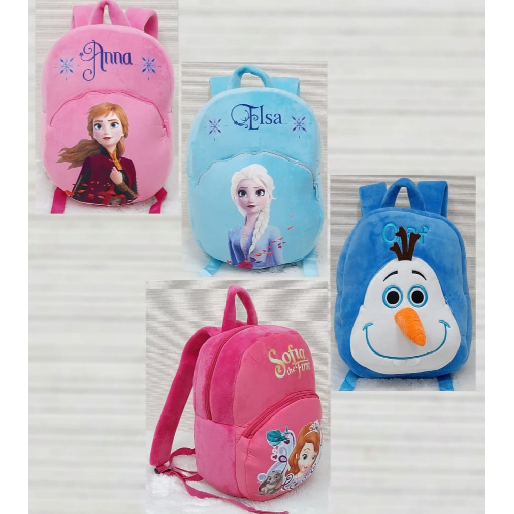 Tas Ransel elsa anna Sofia Olaf printing Size L/Bagpack Anak Tk Sd/Tas Frozen/Tas Elsa/Tas Karakter/Kado Tas Anak Sekolah