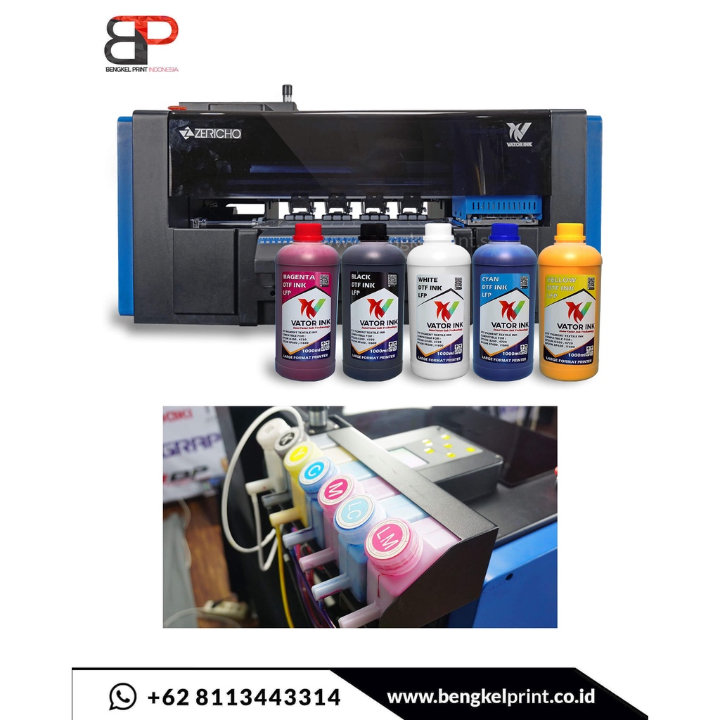 Paket Printer DTF Zericho XP 600 32cm Double Head + Mesin Drying