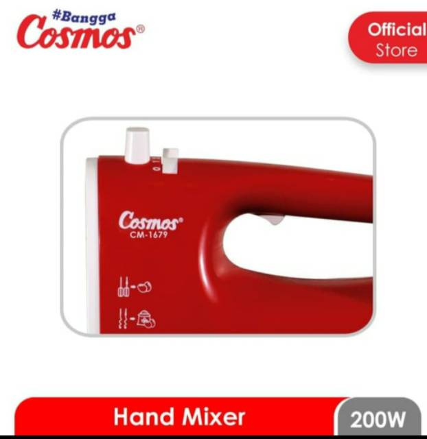 Cosmos CM1679. Hand Mixer 5 Kecepatan + Tombol TURBO. BARU BERGARANSI RESMI