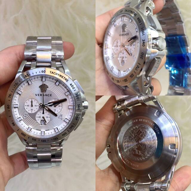 Jam tangan pria VERSACE V84 SILVER GRADE PREMIUM AAA+