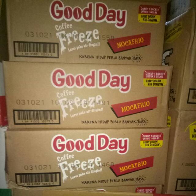 

Good day freez Good day Mocafrio 1 dus isi 12 renteng