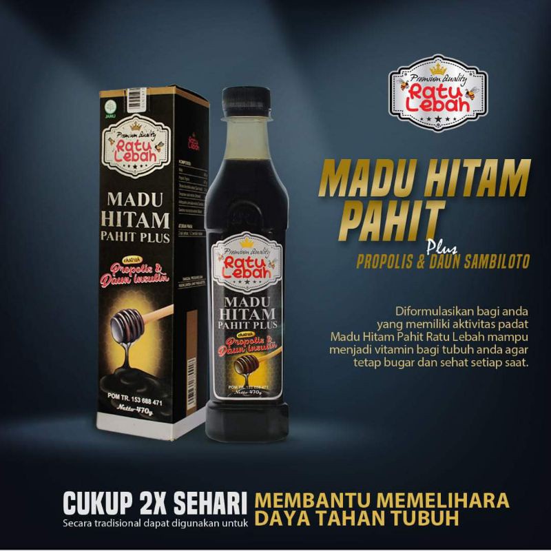 Madu Hitam Pahit / Madu Raja &amp; Ratu Lebah Asli 100% - BPOM