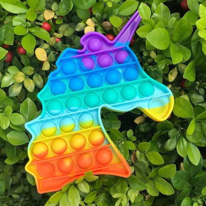 New Fidget Push Pop Its Mainan Anak Toys Bubble Kids Mainan Popit Murah Rainbow Pop it PASTEL-UNICORN RAINBOW