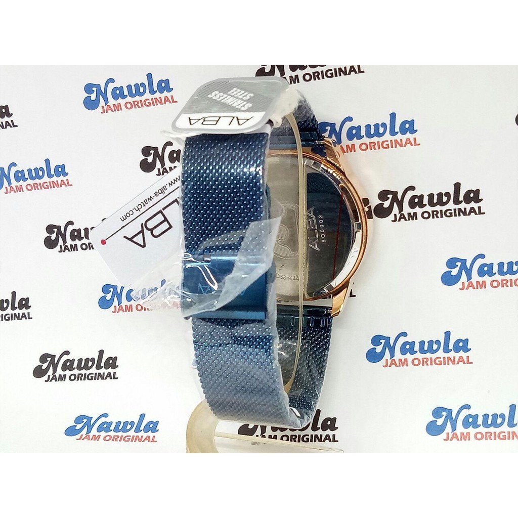 Alba Quartz AT3E40X1 Chronograph Blue Shark Mesh - Jam Tangan Pria AT3E40