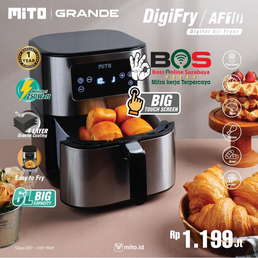 Air Fryer Mito Digital Grande DigiFry AF 10 Menggoreng Tanpa Minyak