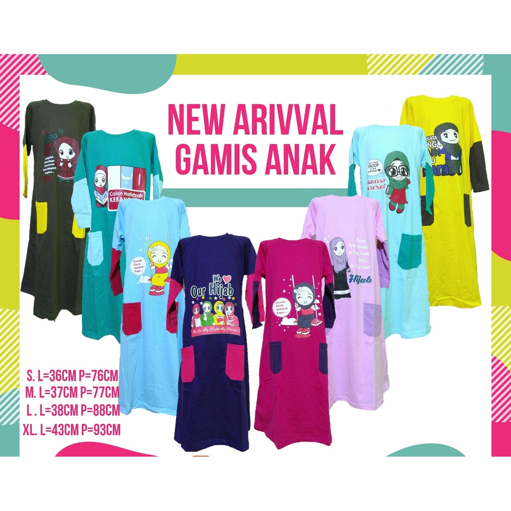  Gamis  kaos  anak  muslimah Shopee  Indonesia