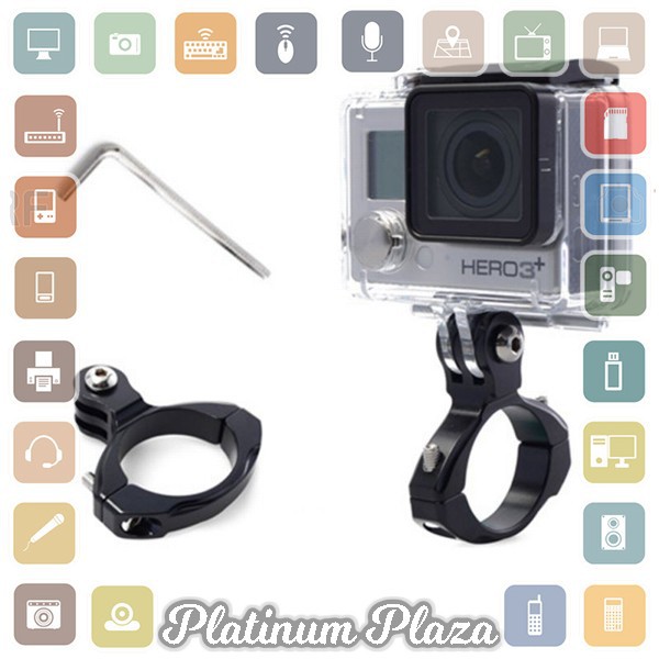 Bike Handlebar Seatpost Mount Aluminium for GoPro &amp; Xiaomi Yi - Black`E4DI9G-