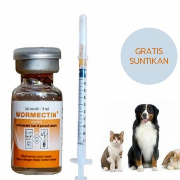 wormectin 2ml injeksi anti parasit obat cacing kutu ayam burung kulit ~ hls387