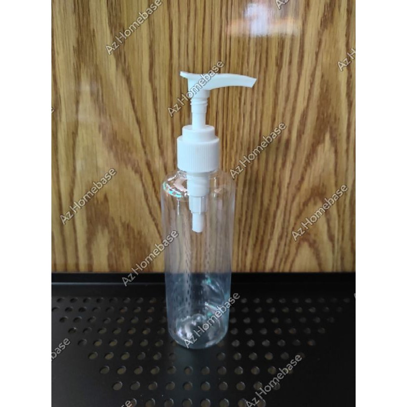 Botol Pump 250ml Natural Pump Putih - Botol Round Pump 250ml Natural - Botol Pump 250 ml Bening