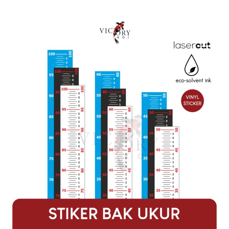 Stiker Bak Ukur Ikan Koi 100 60 50 cm by VictoryKoi