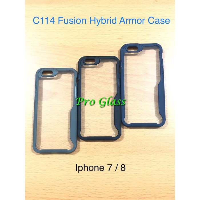 C114 Iphone 7/8/7+/8+ Fusion Hybrid Premium Armor Case Silicone Acrylic