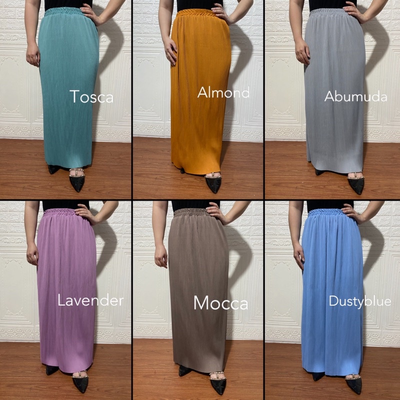 ROK PLISKET LIDI 504 HYGET PUTIH SEPAN SPAN MURAH POLOS MUSLIM HIJAB ABG ALLSIZE GROSIR KARET SLIM RAMPING