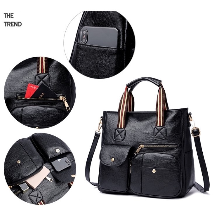 TAS SELEMPANG WANITA TA347B5 IMPORT KULIT HITAM PREMIUM BATAM MURAH FASHION KOREA BRANDED ORI REMAJA