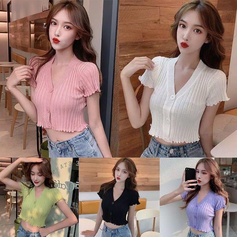 MDLV ~ BG CROP JIMMY RAJUT // BAJU RAJUT // KNIT CROP TOP // FASHION WANITA