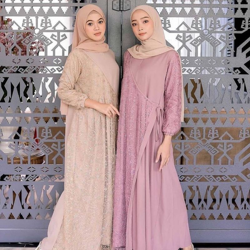 Gamis Brukat Muslimah | Dress Muslimah | cocok untuk Pesta Kondangan