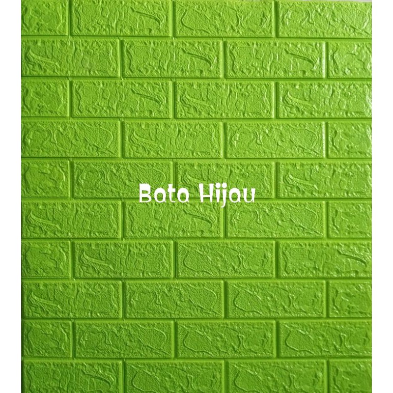 Wallpaper 3D Dinding Foam Sticker-Bata Hijau