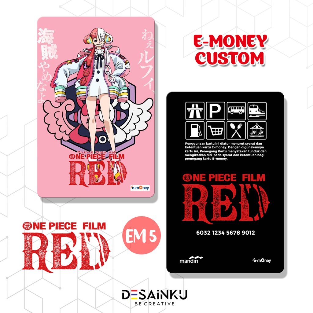 Emoney One Piece RED / Anime / Game / E-Toll Custom / Flazz / Tapcash / brizzi