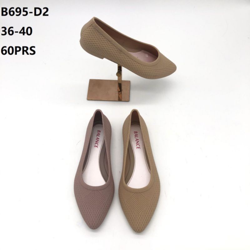 flat shoes balance 695-D motif rajut sepatu jelly wanita