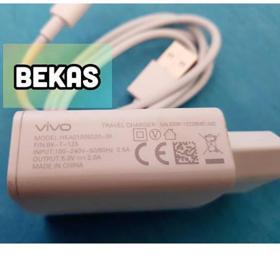 ☻S8J Charger Vivo V9 V5 V5S Y12 Y15 Y65 Y83 Y95 2A Original Bawaan Hp. 100% Ori (Second) ☻I2