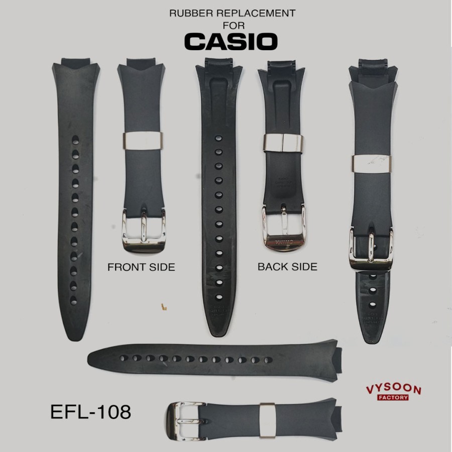 Strap Tali Karet Casio Original Pengganti EFL-108 EFL108 EFL 108