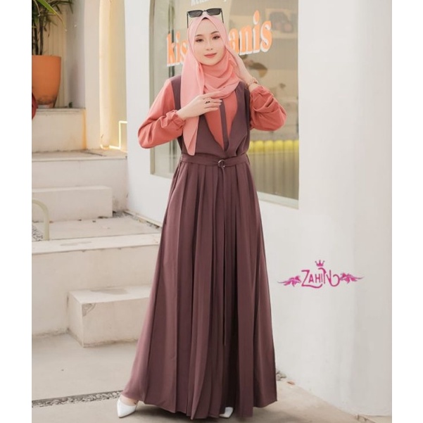 GAMIS DRESS LAURA ITY CREPE ORI ZAHIN CANTIK-5