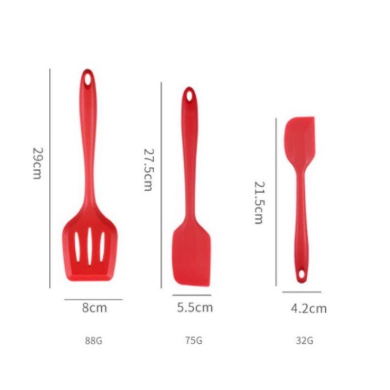 Spatula Set Peralatan Masak Sutil Silikon Non Stick Cooking Tools Isi 5 Pcs tahan panas spatula 5in1