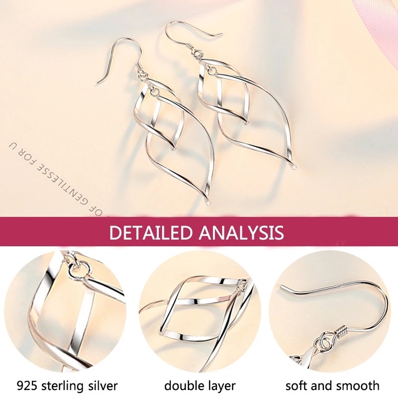 [Harga Grosir]Anting Hoop Rantai Menjuntai Liontin Prismatik Bahan Logam Gaya Elegan Untuk Aksesoris Pengantin Wanita/Hot Sale