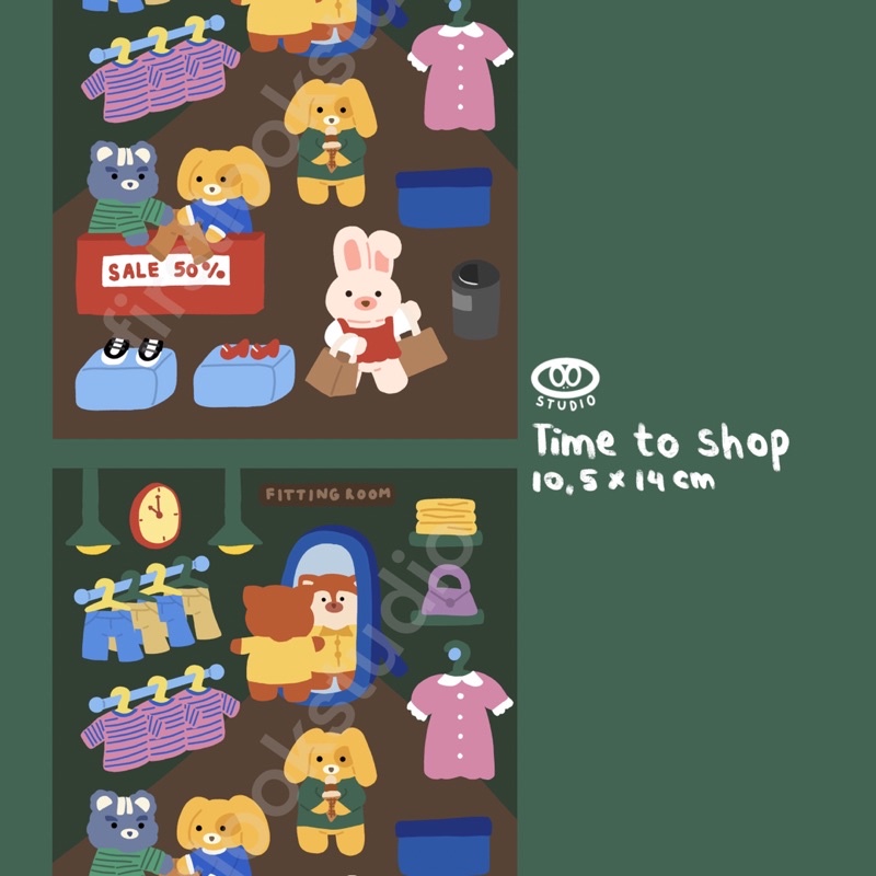 

[firstlookstudio] Time to Shop Sticker Sheet | sticker journal | deco sticker | polco sticker