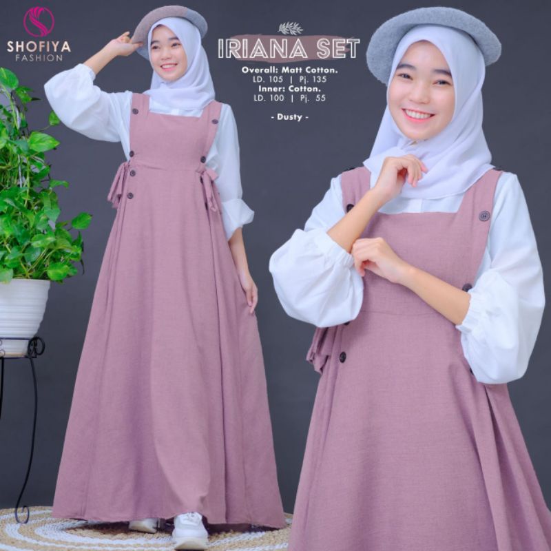 IRIANA SET, SETELAN REMAJA OVERALL + INNER, ORI SHOFIYA