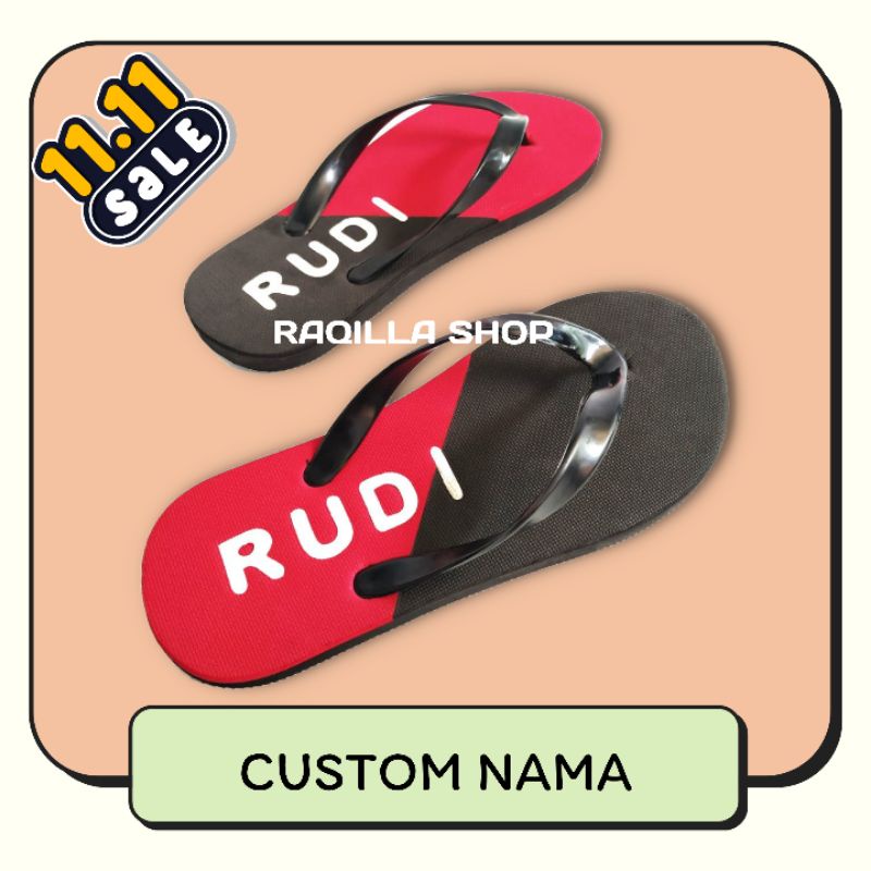 Sandal custom nama selop satuan sandal nama custom satuan model selop