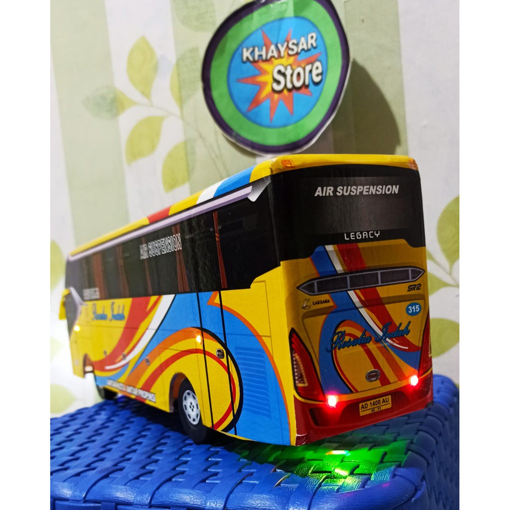 Miniatur bus bis SR2 Rosalia indah  KUNING plus lampu