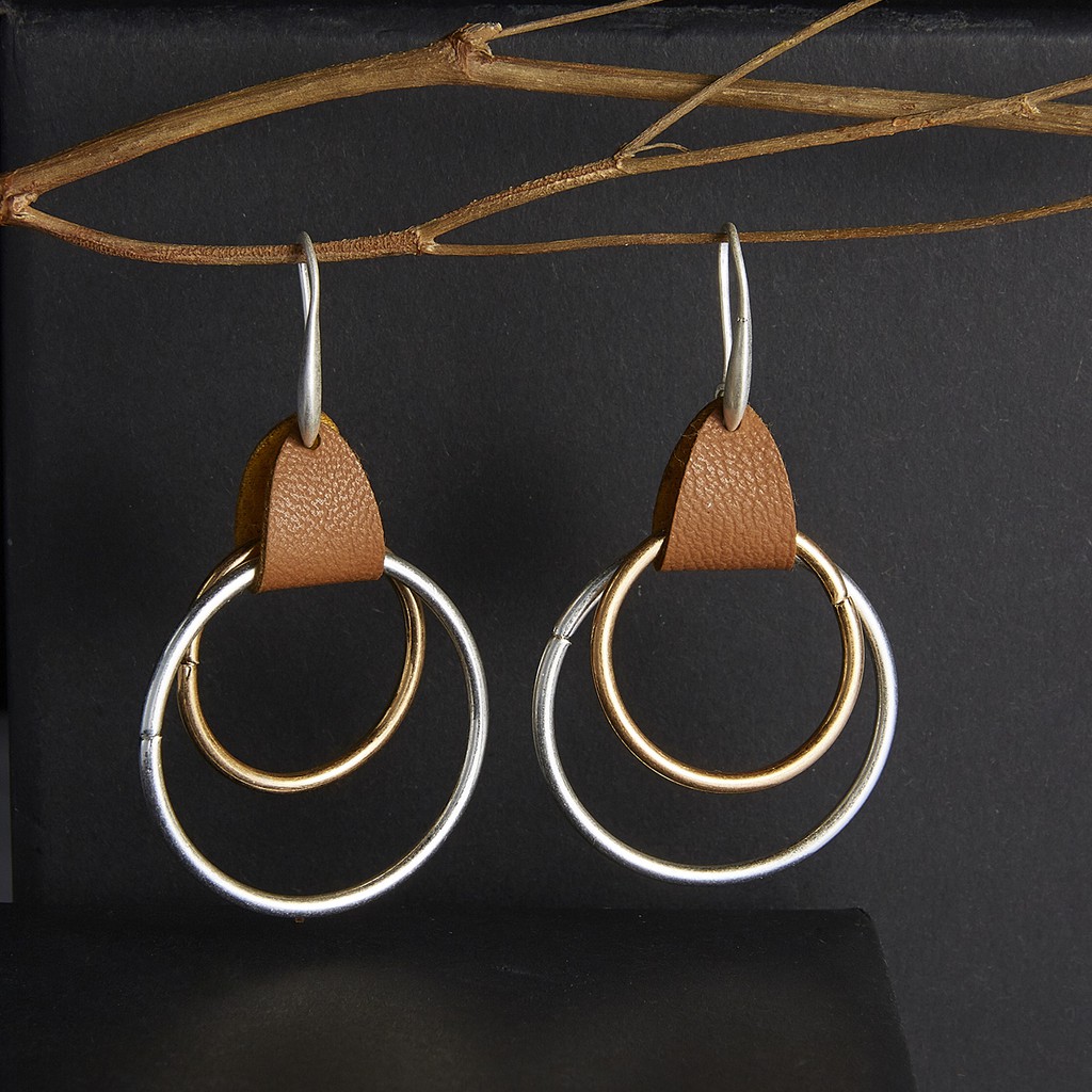 Korean style geometric earrings ladies large double loop fashion ear hook earrings factory wholesale